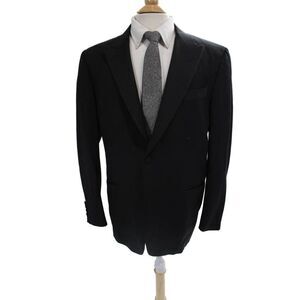 Trussini Mens Tuxedo Suit Jacket Black Linen Cotton Button Size 56